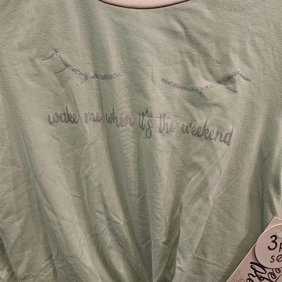 NWT!!! Girls 3 pc pajama set Wake Me When It's The Weekend Sz 6x - Picture 2 of 10